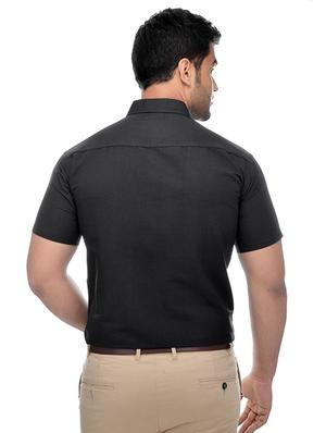 black khadi formal shirt - 15481088 - Standard Image - 3