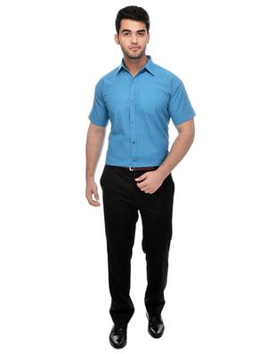 blue khadi formal shirt - 15481089 - Standard Image - 4