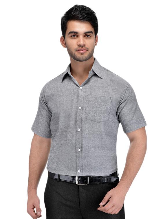 grey khadi formal shirt - 15481091 - Zoom Image - 1