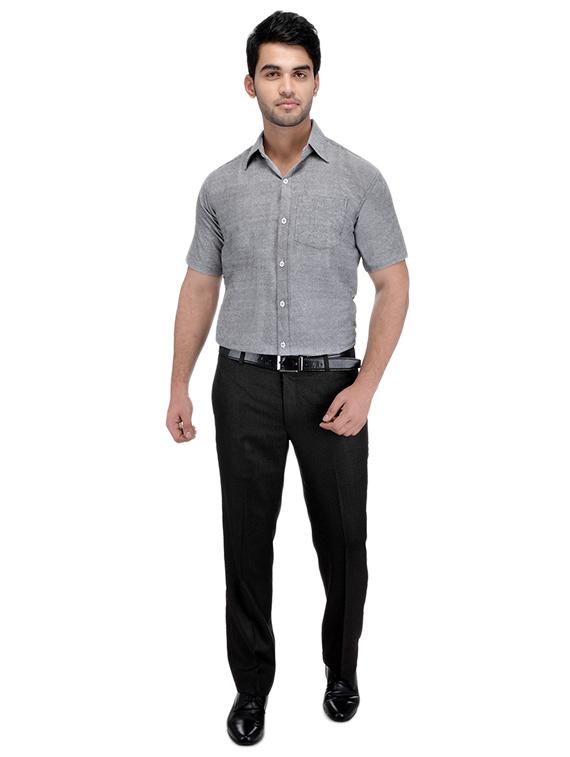 grey khadi formal shirt - 15481091 - Zoom Image - 4