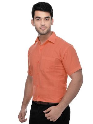 orange solid casual shirt - 15481093 - Standard Image - 2