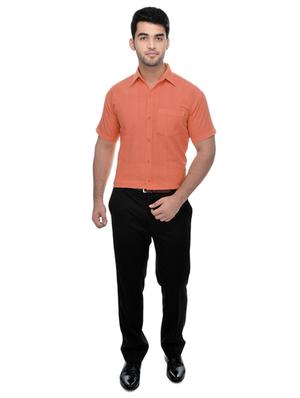 orange solid casual shirt - 15481093 - Standard Image - 4
