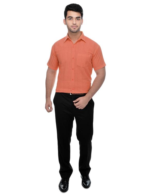 orange solid casual shirt - 15481093 - Zoom Image - 4