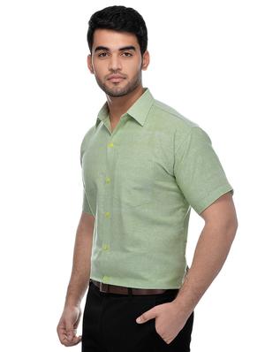 green khadi formal shirt - 15481094 - Standard Image - 2