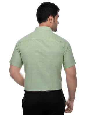 green khadi formal shirt - 15481094 - Standard Image - 3