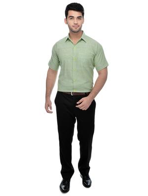 green khadi formal shirt - 15481094 - Standard Image - 4