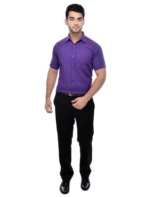 purple khadi formal shirt - 15481096 - Standard Image - 4