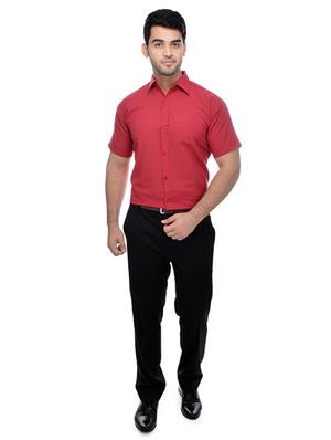 red khadi formal shirt - 15481097 - Standard Image - 4