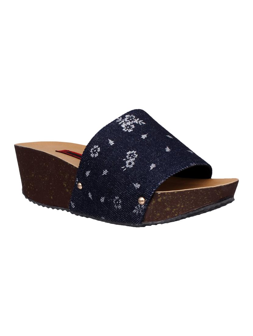 blue slip on wedges - 15481201 - Zoom Image - 1