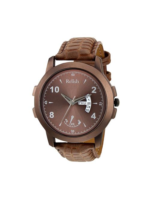 Relish Leather strap analog watch (RE-CB949DD) - 15481916 - Standard Image - 1