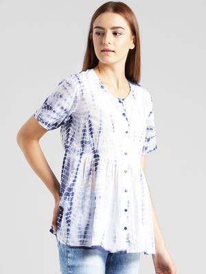 button down tie and dye top - 15482081 - Standard Image - 2