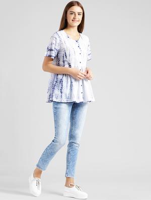 button down tie and dye top - 15482081 - Standard Image - 4