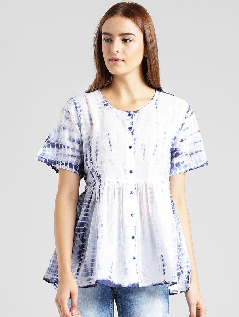 button down tie and dye top - 15482081 - Zoom Image - 1