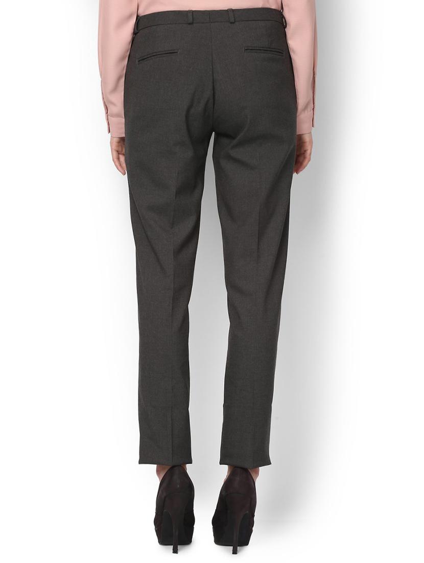mid waist solid chinos - 15482121 - Zoom Image - 2