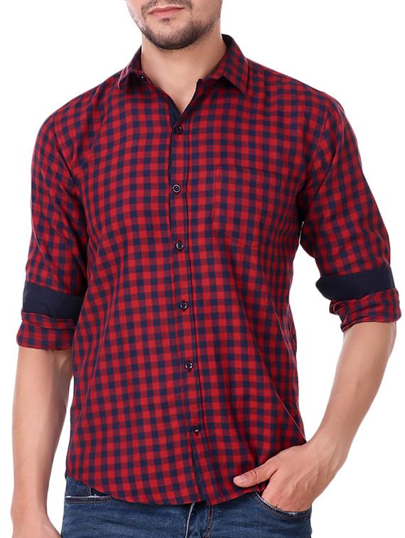red cotton casual shirt - 15482956 - Zoom Image - 1