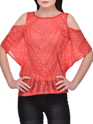 cold shoulder bat wing sleeved top - 15483139 - Very Small Image - 1