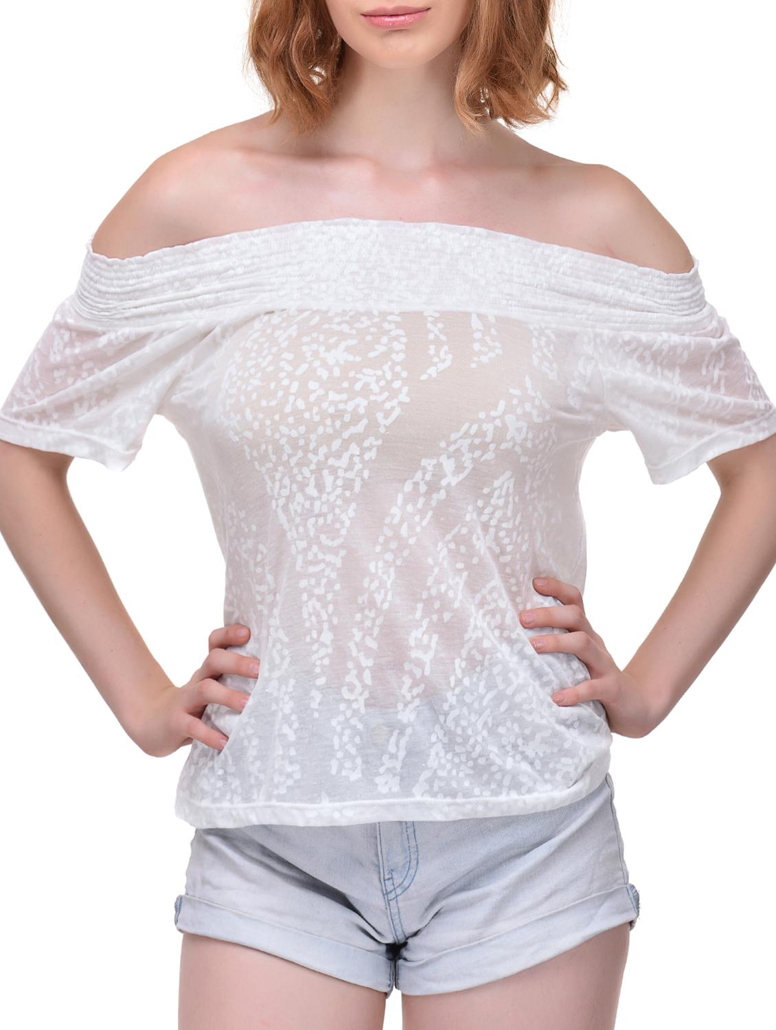 smocked off shoulder top - 15483153 - Zoom Image - 1