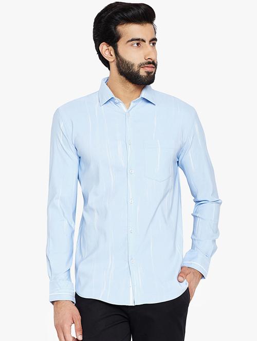 blue cotton casual shirt - 15483183 - Standard Image - 1