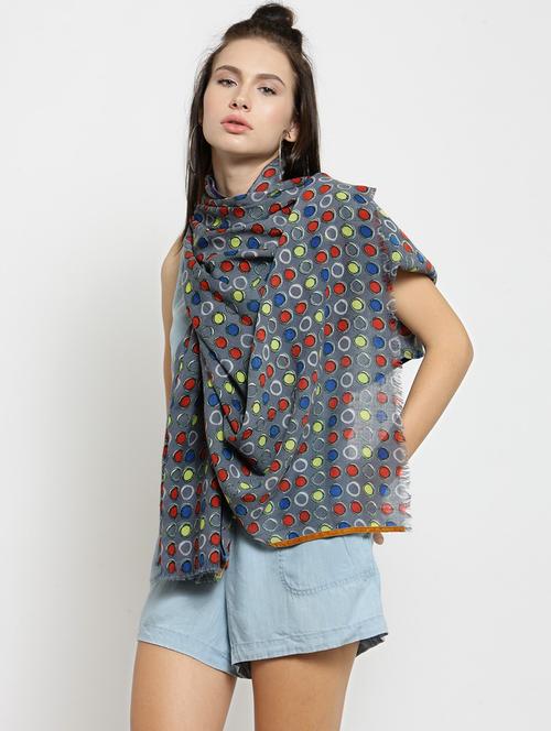 frayed hem wool stole - 15483547 - Standard Image - 1