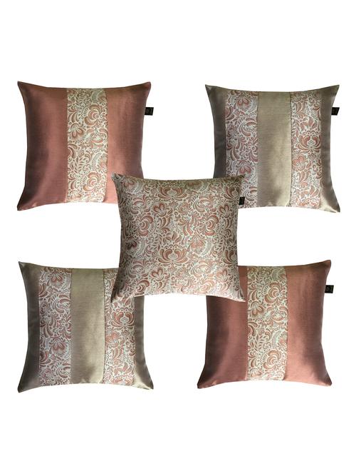 jacquard design set of 5 cushion covers - 15483614 - Very Small Image - 1