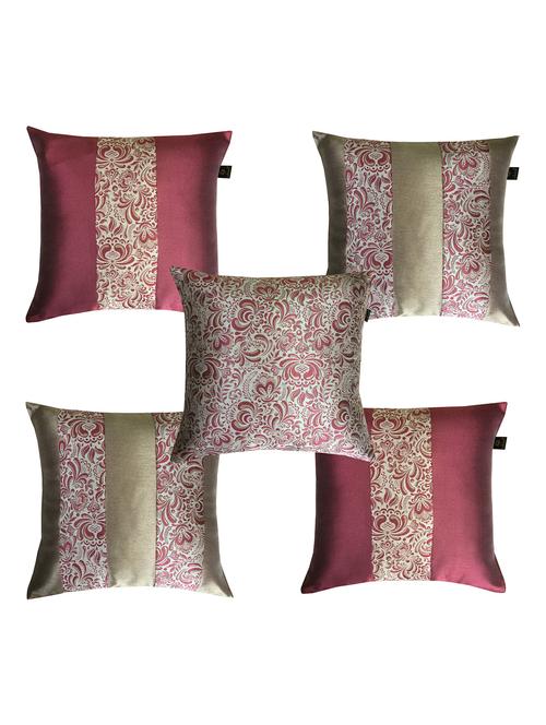 jacquard design set of 5 cushion covers - 15483616 - Standard Image - 1