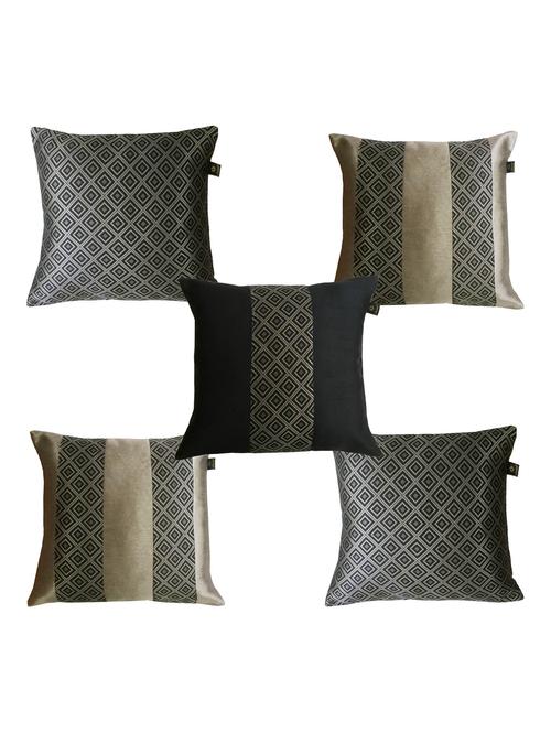 jacquard design set of 5 cushion covers - 15483635 - Standard Image - 1