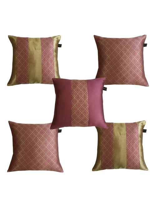jacquard design set of 5 cushion covers - 15483639 - Standard Image - 1