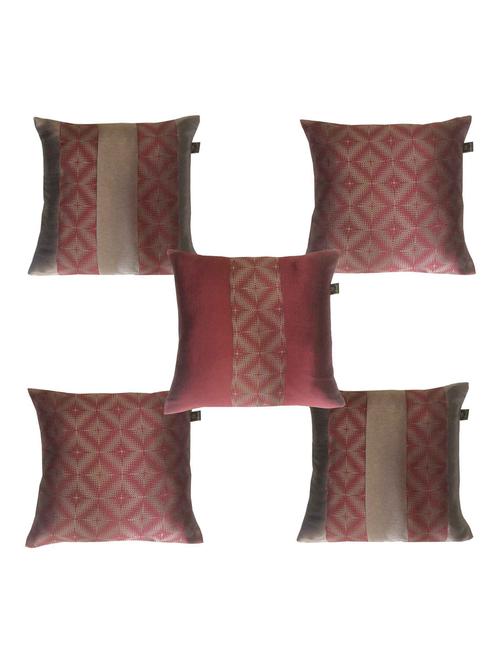 jacquard design set of 5 cushion covers - 15483641 - Standard Image - 1