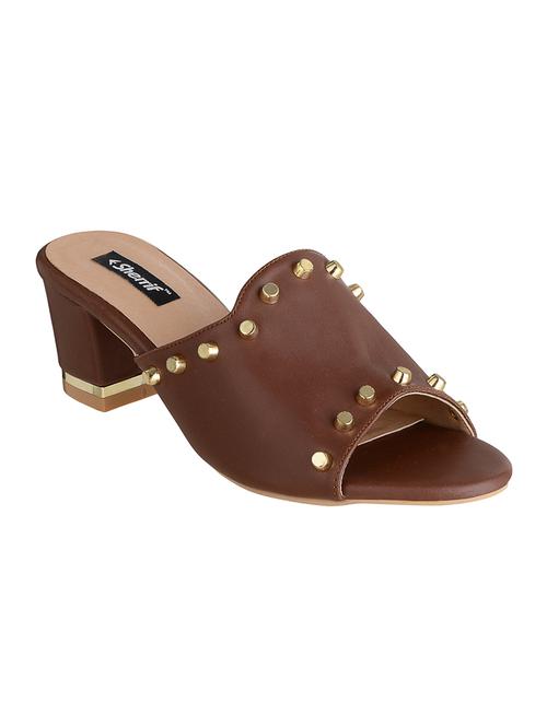 brown slip on sandals - 15483668 - Standard Image - 1