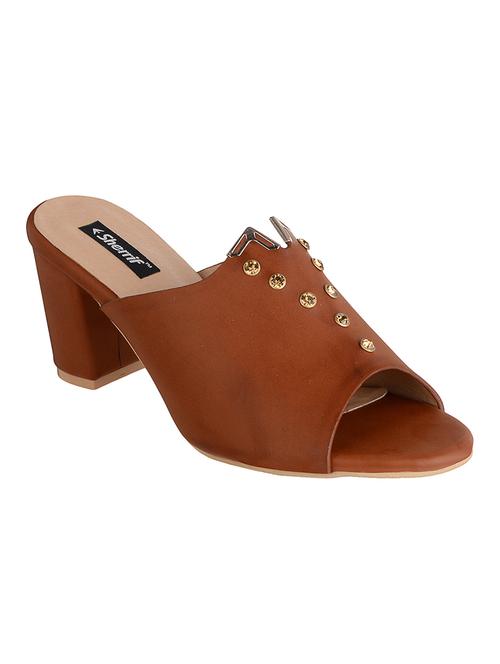 tan slip on sandals - 15483677 - Standard Image - 1