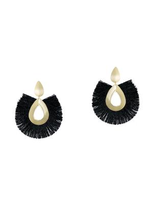 black gold tone tassel earrings - 15483941 - Standard Image - 3