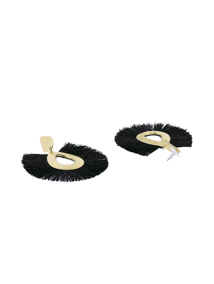 black gold tone tassel earrings - 15483941 - Zoom Image - 4