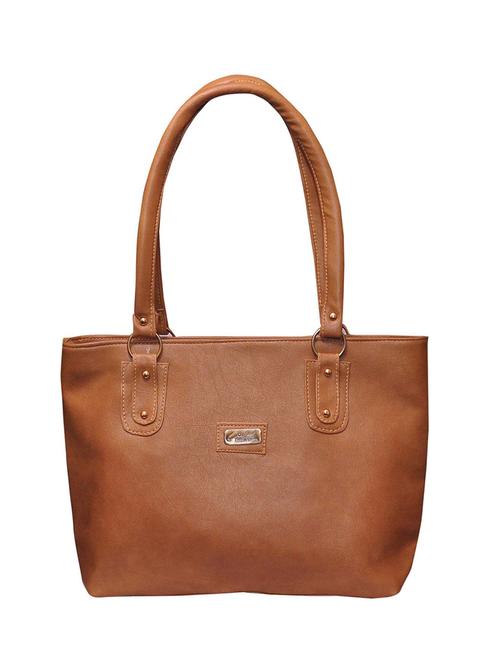 brown leatherette (pu) regular handbag - 15484559 - Standard Image - 1