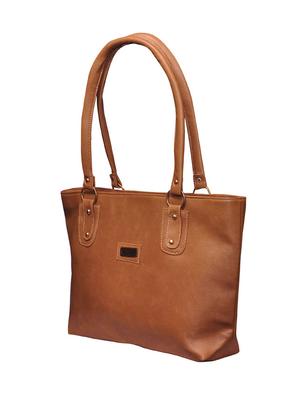 brown leatherette (pu) regular handbag - 15484559 - Standard Image - 4