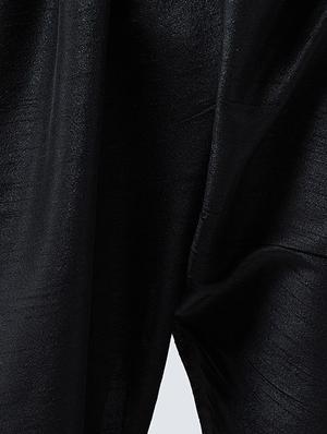 dark green & black silk blend kurta pyjama set - 15485032 - Standard Image - 5