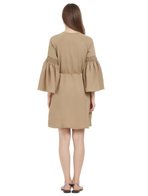 bell sleeved smocking detail embroidered dress - 15485173 - Standard Image - 3