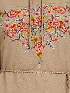 bell sleeved smocking detail embroidered dress - 15485173 - Standard Image - 4