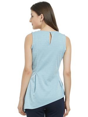 pleat detail asymmetric shimmery top - 15485180 - Standard Image - 3