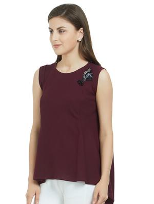 open back asymmetric embellished top - 15485182 - Standard Image - 2