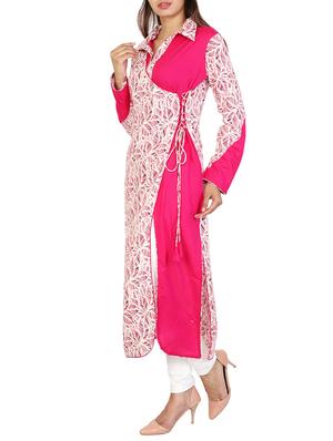 high slit kurta with drawstring - 15485429 - Standard Image - 2