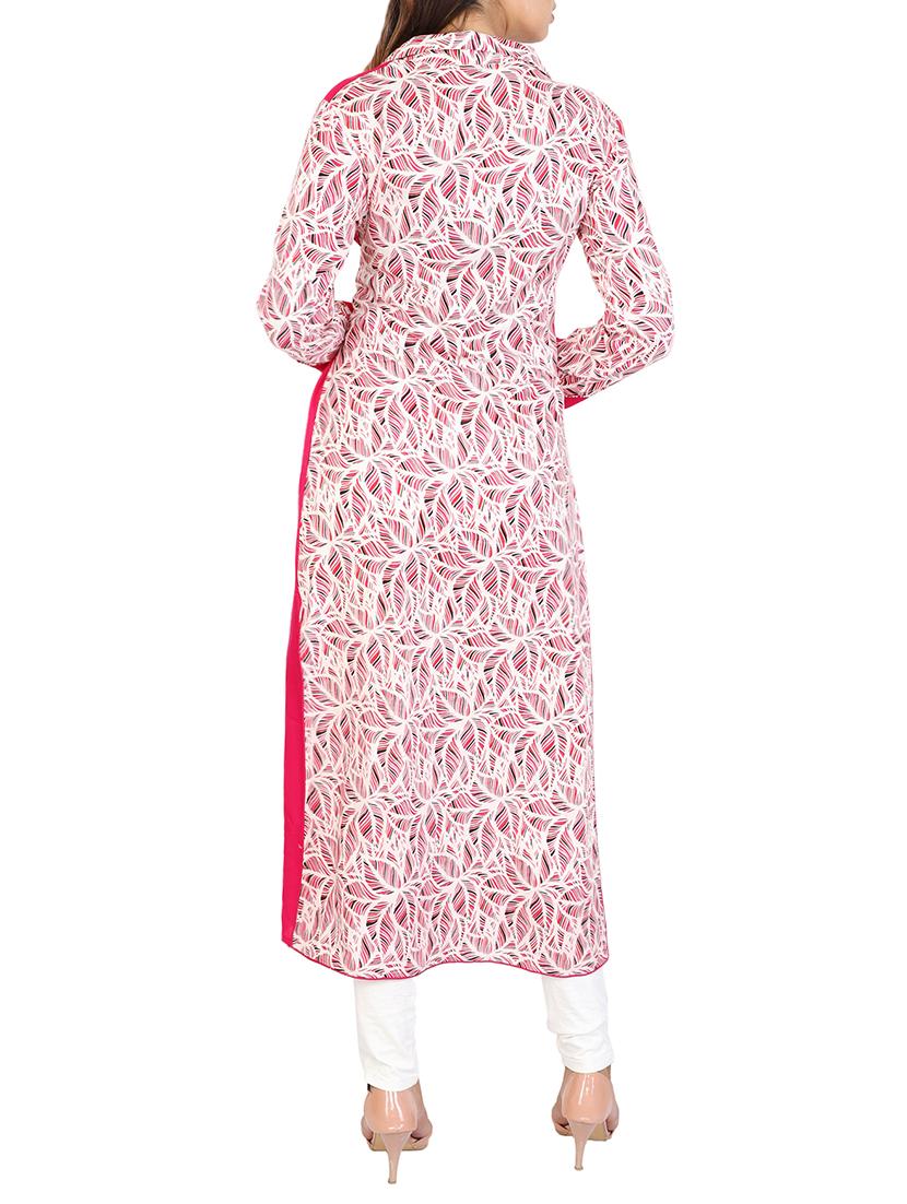 high slit kurta with drawstring - 15485429 - Zoom Image - 3