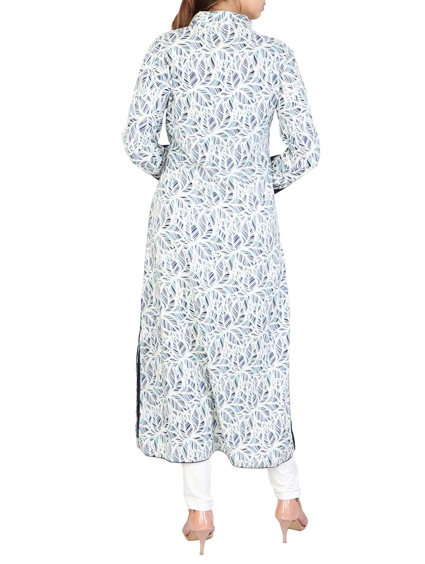 high slit kurta with drawstring - 15485449 - Zoom Image - 3