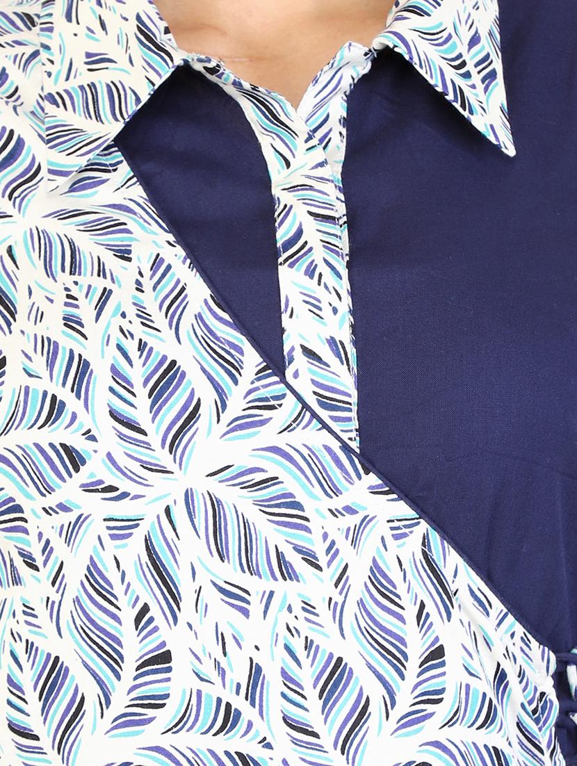 high slit kurta with drawstring - 15485449 - Zoom Image - 4