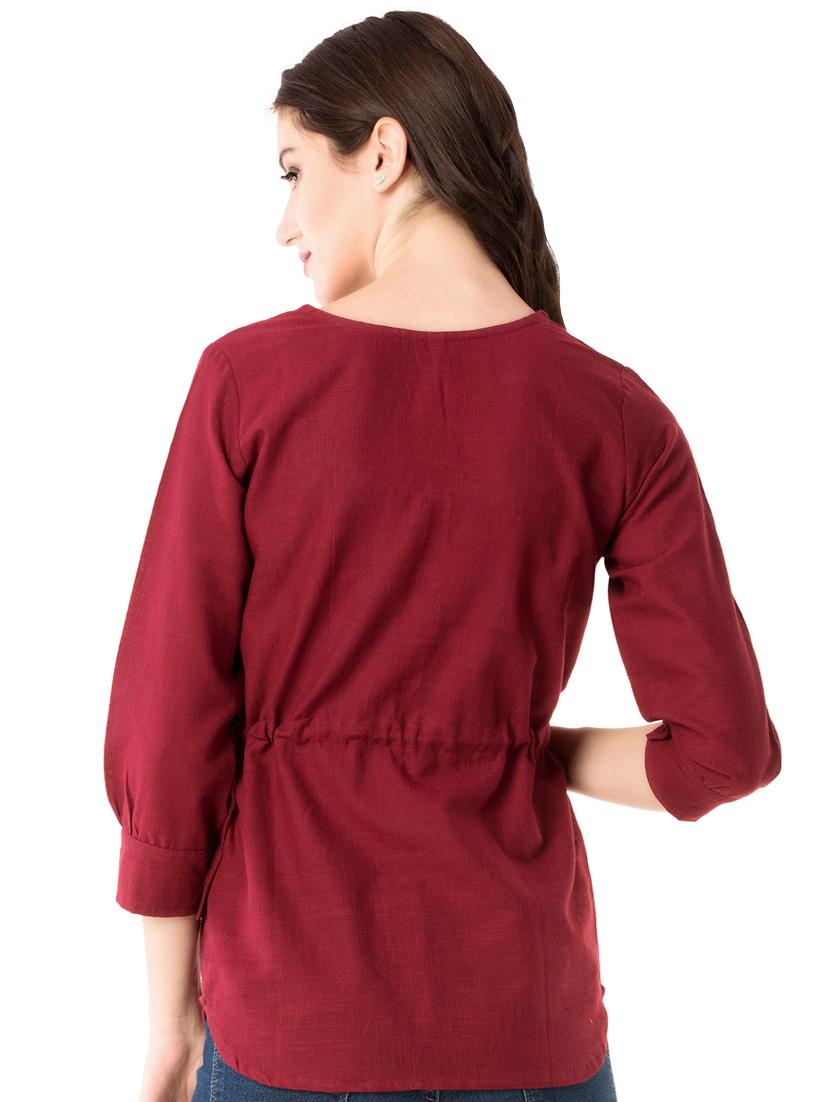 pom-pom drawstring waist top - 15486006 - Zoom Image - 3