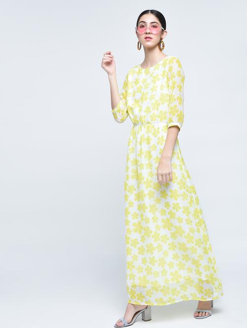 round neck printed maxi dress - 15486019 - Standard Image - 1