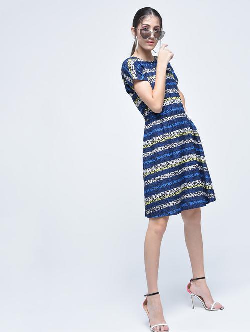 elasticated waist key hole front dress - 15486027 - Standard Image - 1
