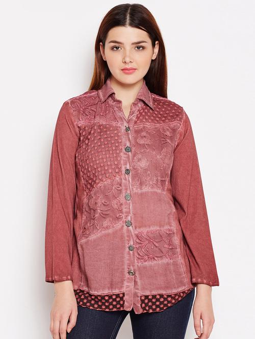 u-shaped hem embroidered tunic - 15486157 - Very Small Image - 1