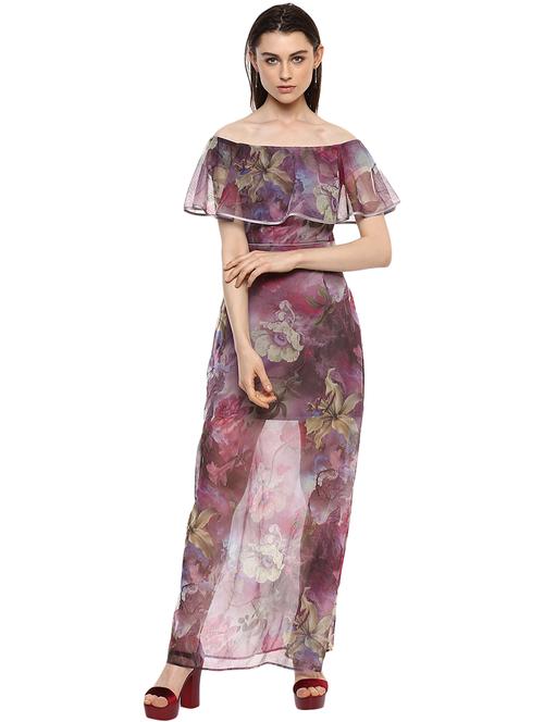 off-shoulder floral maxi dress - 15486304 - Standard Image - 1