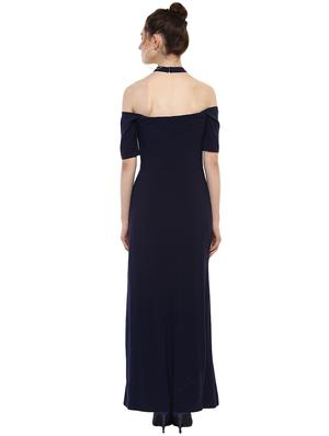 ring detail choker neck maxi dress - 15486321 - Standard Image - 3