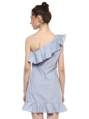 single shoulder ruffle dress - 15486327 - Standard Image - 3